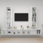 vidaXL Muebles de salón de pared 4 piezas blanco y roble Sonoma