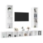 vidaXL Muebles de salón de pared 4 piezas blanco y roble Sonoma