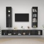 vidaXL Muebles de salón de pared 4 pzas madera ingeniería gris brillo vidaXL Muebles de salón de pared 4 pzas madera ingeniería gris brillo