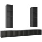 vidaXL Muebles de salón de pared 4 pzas madera ingeniería gris brillo vidaXL Muebles de salón de pared 4 pzas madera ingeniería gris brillo