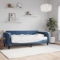 vidaXL Sofá cama con colchón terciopelo azul 90x200 cm vidaXL Sofá cama con colchón terciopelo azul 90x200 cm