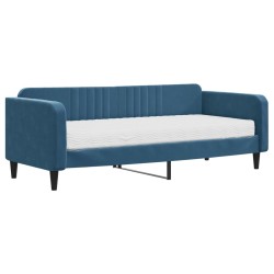 vidaXL Sofá cama con colchón terciopelo azul 90x200 cm