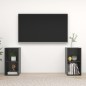 vidaXL Muebles de salón de pared 2 pzas madera ingeniería gris brillo