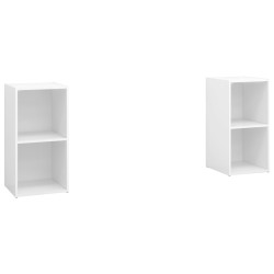 vidaXL Muebles de salón de pared 2 pzs madera ingeniería blanco brillo