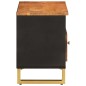 vidaXL Mueble de TV madera maciza de mango marrón negro 80x33,5x46 cm