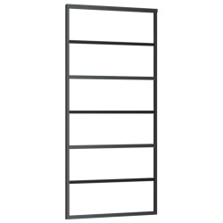 vidaXL Puerta corredera ESG vidrio y aluminio negra 90x205 cm