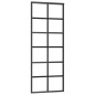 vidaXL Puerta corredera ESG vidrio y aluminio negra 76x205 cm vidaXL Puerta corredera ESG vidrio y aluminio negra 76x205 cm