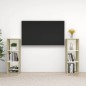 vidaXL Muebles de salón 2 pzas madera ingeniería blanco y roble Sonoma