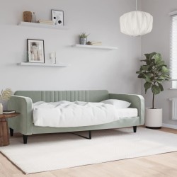 vidaXL Sofá cama con colchón terciopelo gris claro 100x200 cm