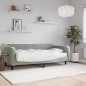 vidaXL Sofá cama con colchón terciopelo gris claro 100x200 cm vidaXL Sofá cama con colchón terciopelo gris claro 100x200 cm