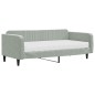 vidaXL Sofá cama con colchón terciopelo gris claro 100x200 cm vidaXL Sofá cama con colchón terciopelo gris claro 100x200 cm