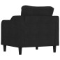 vidaXL Sillón de tela negro 60 cm vidaXL Sillón de tela negro 60 cm