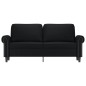 vidaXL Sofá de 2 plazas de cuero sintético negro 140 cm vidaXL Sofá de 2 plazas de cuero sintético negro 140 cm