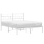 vidaXL Estructura de cama de metal con cabecero blanca 135x190 cm vidaXL Estructura de cama de metal con cabecero blanca 135x190 cm