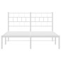 vidaXL Estructura de cama con cabecero metal blanca 160x200 cm vidaXL Estructura de cama con cabecero metal blanca 160x200 cm