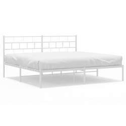 vidaXL Estructura de cama de metal con cabecero blanco 183x213 cm