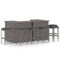 vidaXL Set de bar para jardín 8 piezas y cojines ratán sintético gris vidaXL Set de bar para jardín 8 piezas y cojines ratán sintético gris