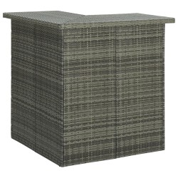 vidaXL Set de bar para jardín 8 piezas y cojines ratán sintético gris