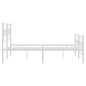 vidaXL Estructura cama metal con cabecero y estribo blanco 120x200 cm vidaXL Estructura cama metal con cabecero y estribo blanco 120x200 cm