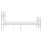 vidaXL Estructura cama metal cabecero y pie de cama blanco 140x190 cm vidaXL Estructura cama metal cabecero y pie de cama blanco 140x190 cm