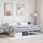 vidaXL Estructura cama metal con cabecero y estribo blanco 180x200 cm vidaXL Estructura cama metal con cabecero y estribo blanco 180x200 cm