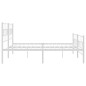 vidaXL Estructura cama metal con cabecero y estribo blanco 180x200 cm vidaXL Estructura cama metal con cabecero y estribo blanco 180x200 cm