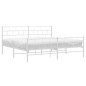 vidaXL Estructura cama metal con cabecero y pie cama blanco 193x203 cm