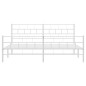 vidaXL Estructura cama metal con cabecero y pie cama blanco 193x203 cm