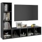 vidaXL Muebles de salón 2 piezas madera de ingeniería gris brillo