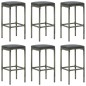 vidaXL Set de bar para jardín 8 piezas y cojines ratán sintético gris vidaXL Set de bar para jardín 8 piezas y cojines ratán sintético gris