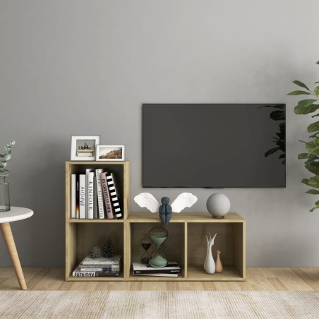 vidaXL Muebles de salón de pared 2 pzas madera ingeniería roble Sonoma