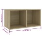 vidaXL Muebles de salón de pared 2 pzas madera ingeniería roble Sonoma