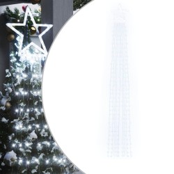 vidaXL Luces para árbol de Navidad 320 LEDs blanco frío 375 cm