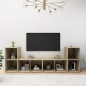 vidaXL Muebles de salón 4 pzas madera ingeniería roble Sonoma