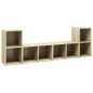 vidaXL Muebles de salón 4 pzas madera ingeniería roble Sonoma