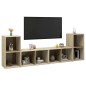 vidaXL Muebles de salón 4 pzas madera ingeniería roble Sonoma