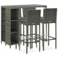 vidaXL Set de bar para jardín 5 piezas y cojines ratán sintético gris vidaXL Set de bar para jardín 5 piezas y cojines ratán sintético gris