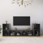 vidaXL Muebles de salón de pared 4 pzas madera ingeniería gris brillo
