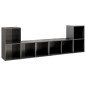 vidaXL Muebles de salón de pared 4 pzas madera ingeniería gris brillo