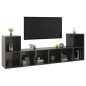 vidaXL Muebles de salón de pared 4 pzas madera ingeniería gris brillo