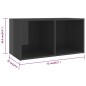 vidaXL Muebles de salón de pared 4 pzas madera ingeniería gris brillo
