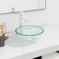 vidaXL Lavabo de vidrio templado transparente 30x12 cm vidaXL Lavabo de vidrio templado transparente 30x12 cm
