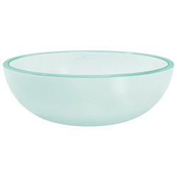 vidaXL Lavabo de vidrio templado esmerilado 35x12 cm