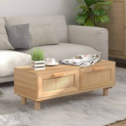 vidaXL Mesa de centro madera contrachapada y pino marrón 80x40x30 cm