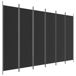 vidaXL Biombo divisor de 6 paneles de tela negro 300x200 cm