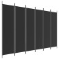 vidaXL Biombo divisor de 6 paneles de tela negro 300x200 cm