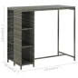 vidaXL Set de bar para jardín 5 piezas y cojines ratán sintético gris vidaXL Set de bar para jardín 5 piezas y cojines ratán sintético gris