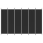 vidaXL Biombo divisor de 6 paneles de tela negro 300x200 cm