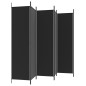 vidaXL Biombo divisor de 6 paneles de tela negro 300x200 cm