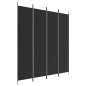 vidaXL Biombo divisor de 4 paneles de tela negro 200x220 cm vidaXL Biombo divisor de 4 paneles de tela negro 200x220 cm